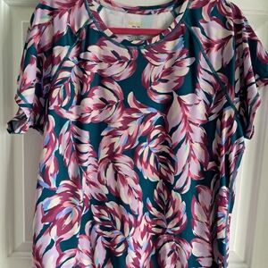 Floral Women's Top - Pink and Green